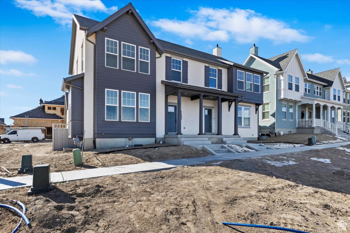 Multi unit property with covered porch