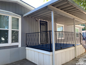 Exterior space with covered porch