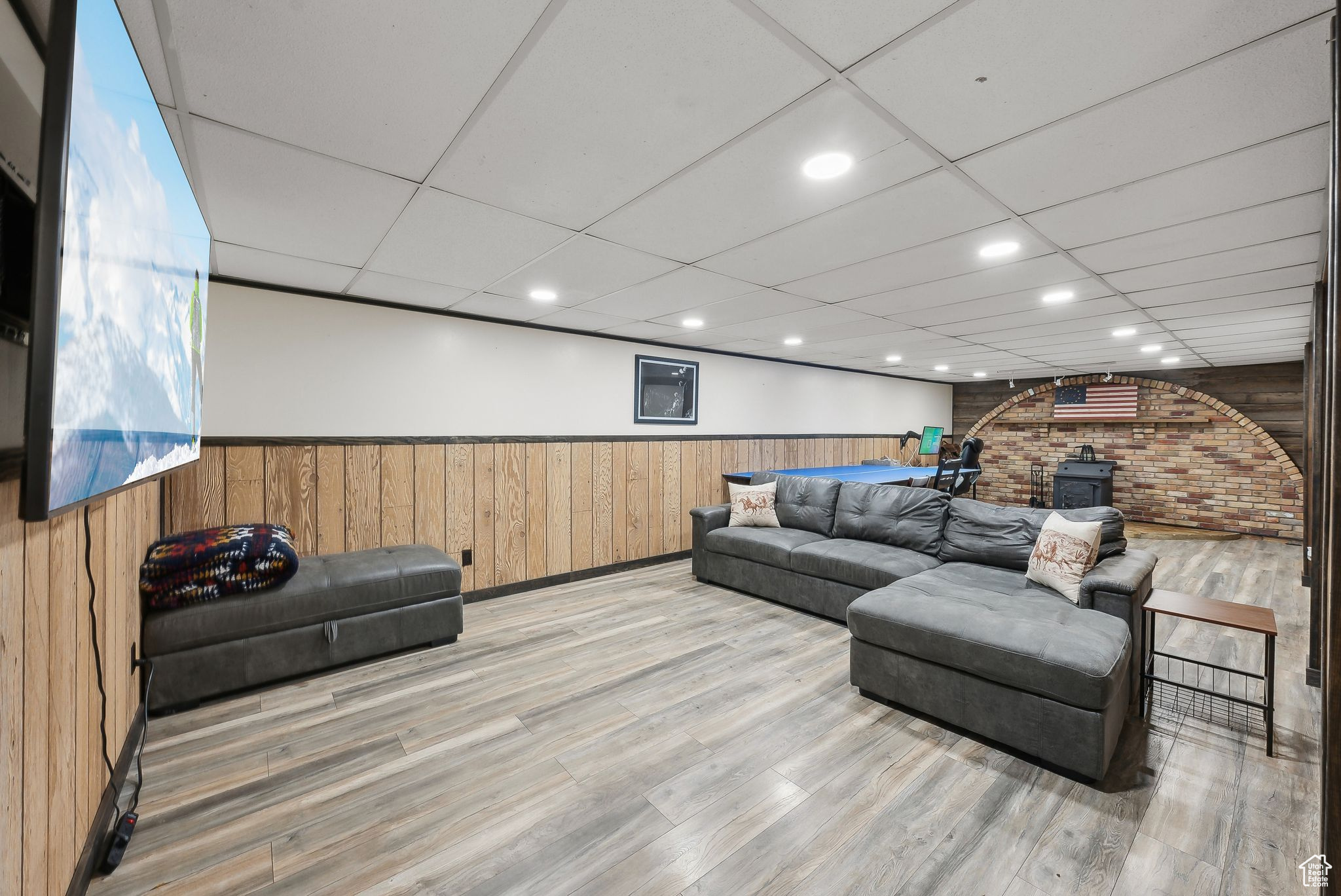 Living room featuring hardwood / wood-style floors