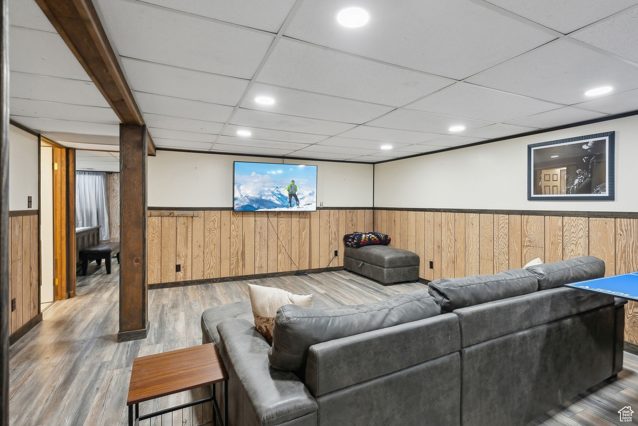 Living room featuring hardwood / wood-style floors