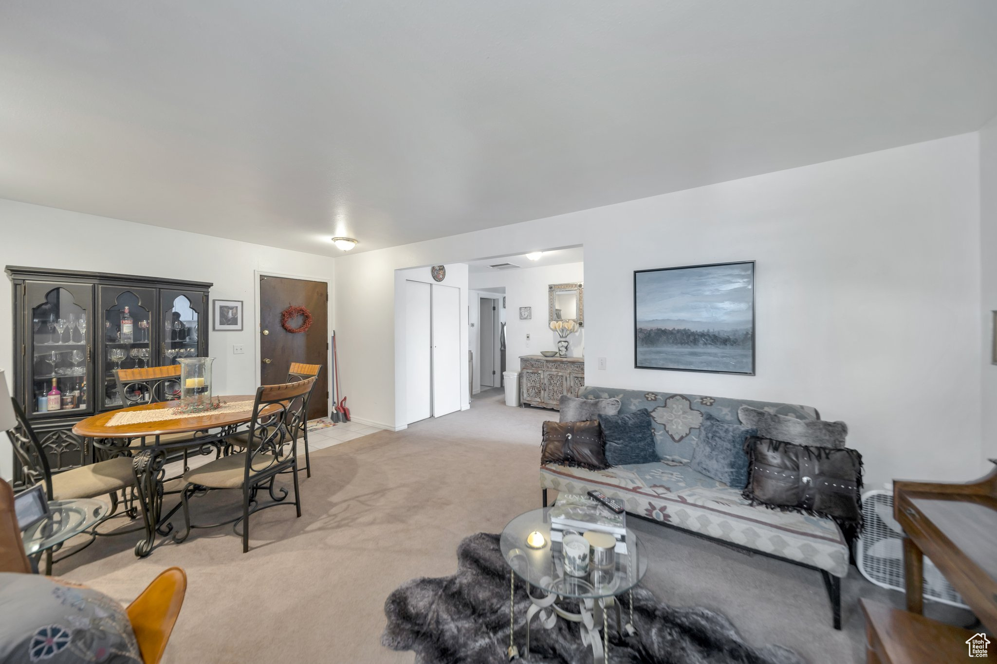 View of carpeted living room