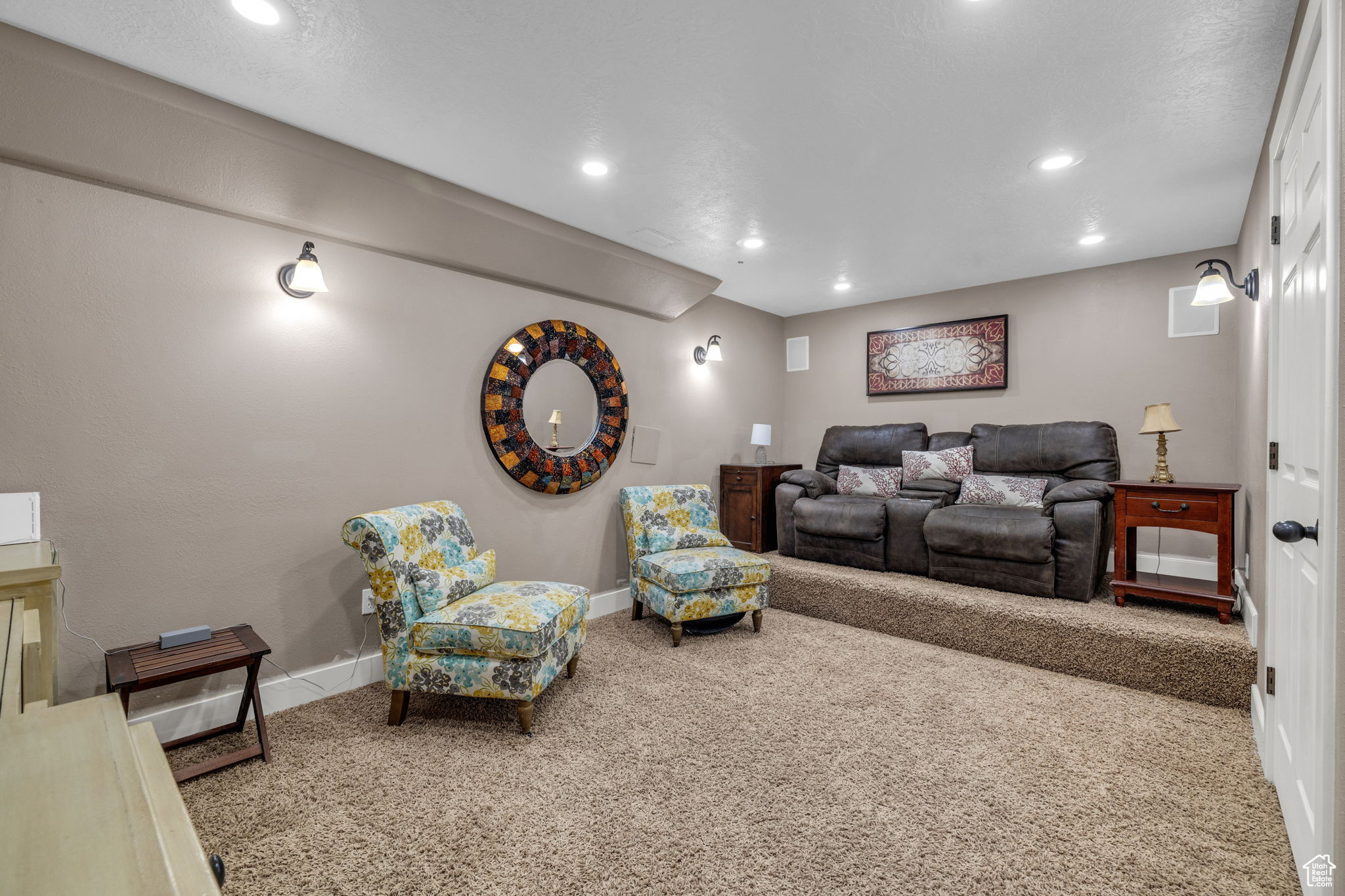 View of carpeted living room