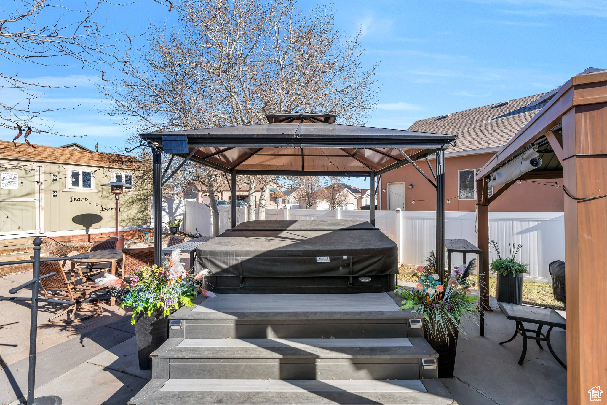 View of patio / terrace with a gazebo