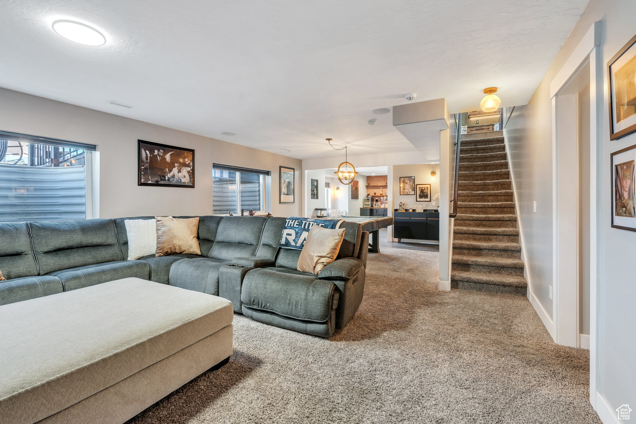 View of carpeted living room