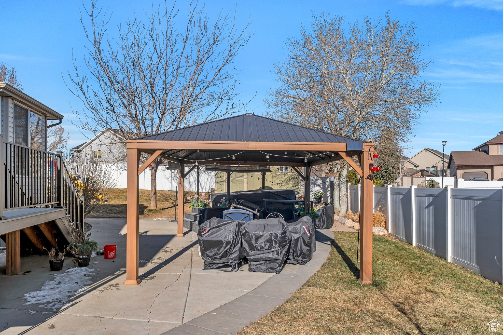 View of patio / terrace with a gazebo