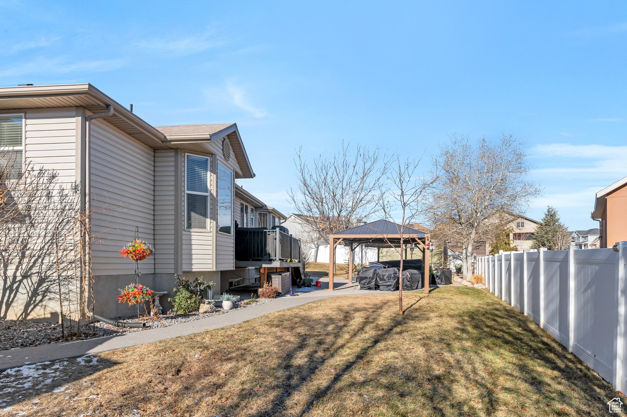 View of yard featuring a gazebo