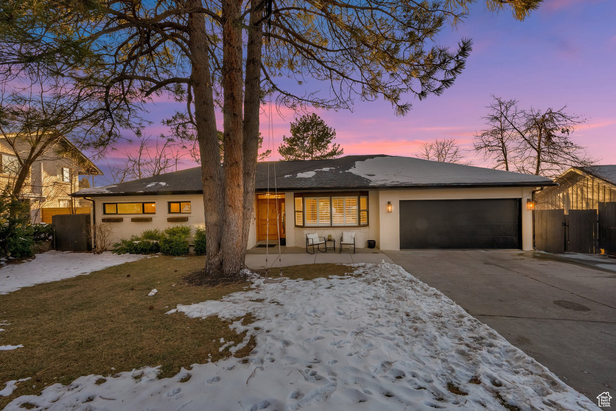 View of front of home with a garage