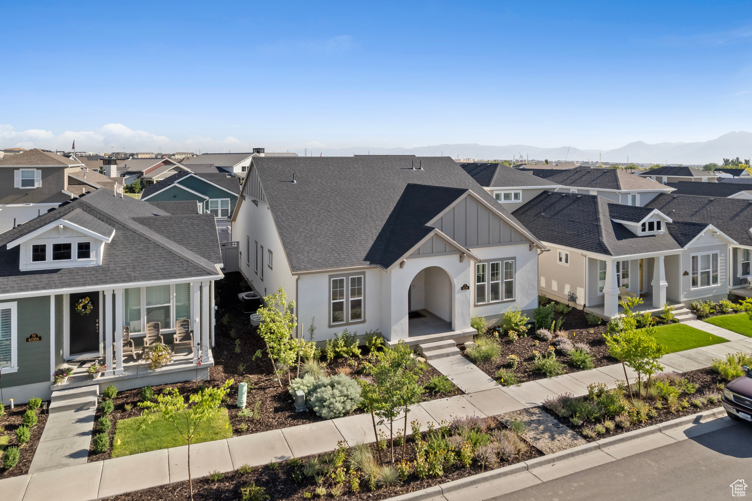 View of front of house with a mountain view