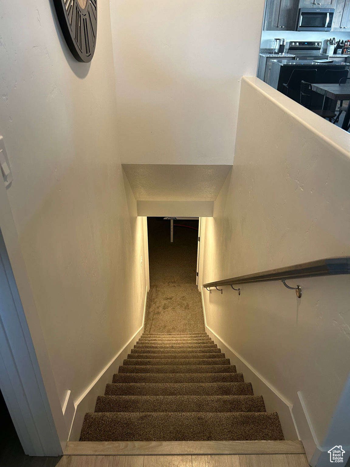 Stairway with carpet floors