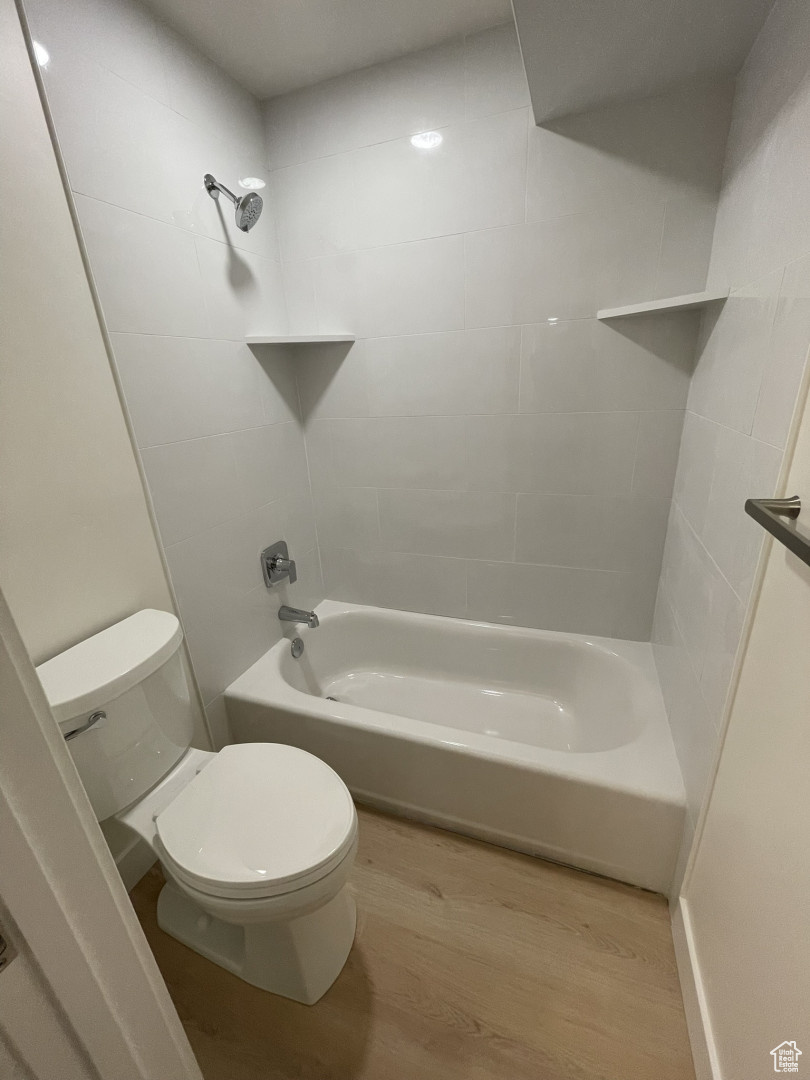 Basement toilet and bathtub