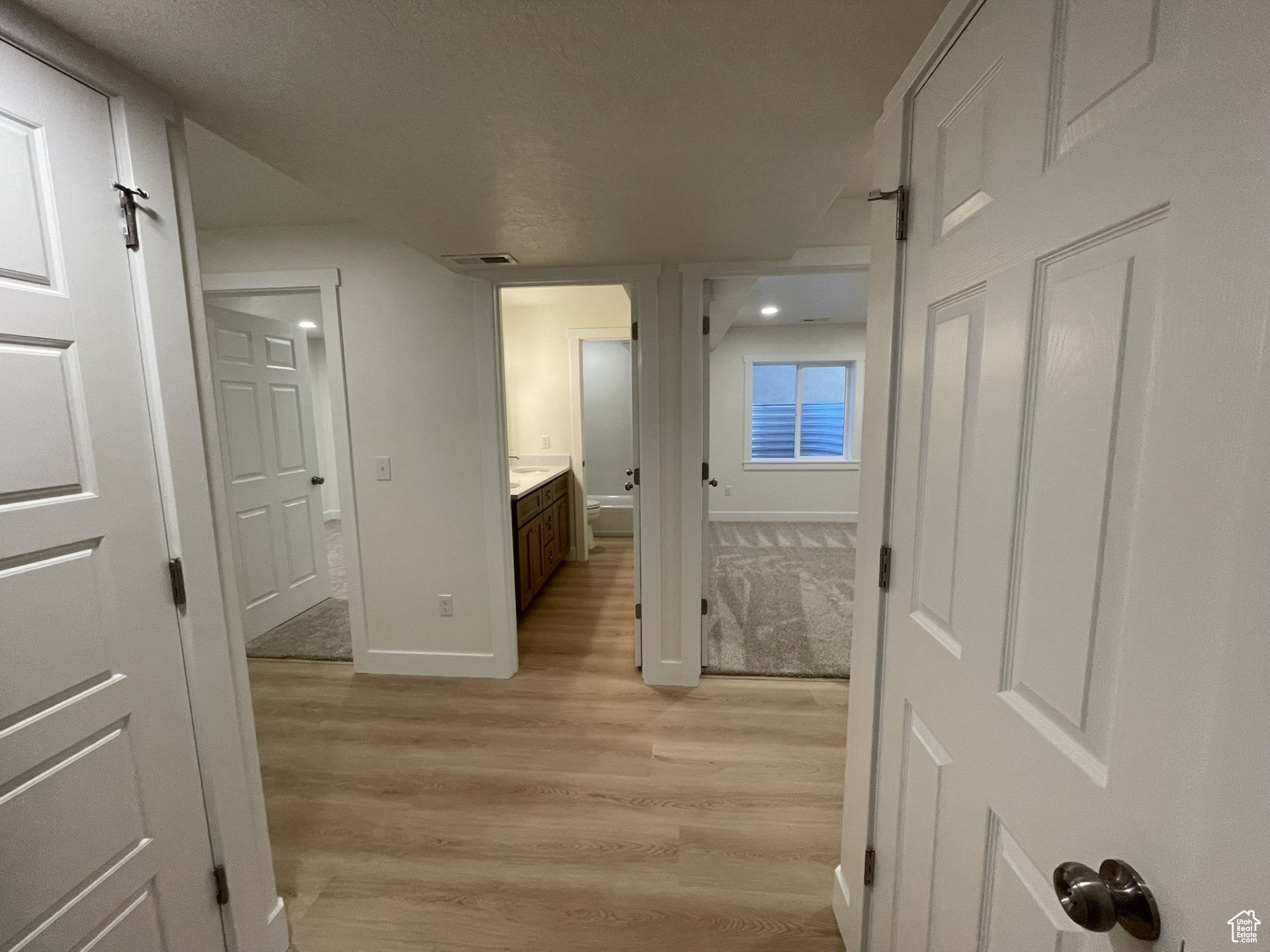 Basement view into bathroom