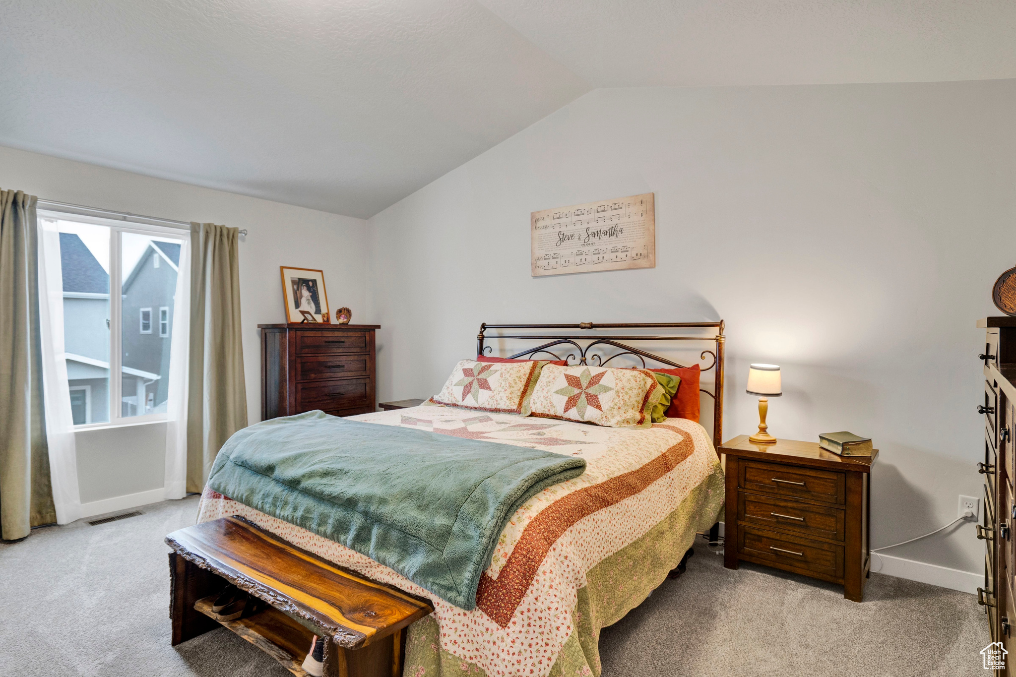 Primary Bedroom with Vaulted Ceilings