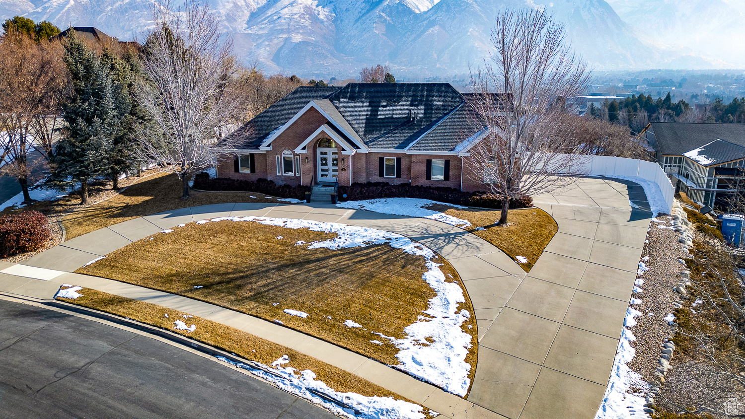 View of front facade with a mountain view