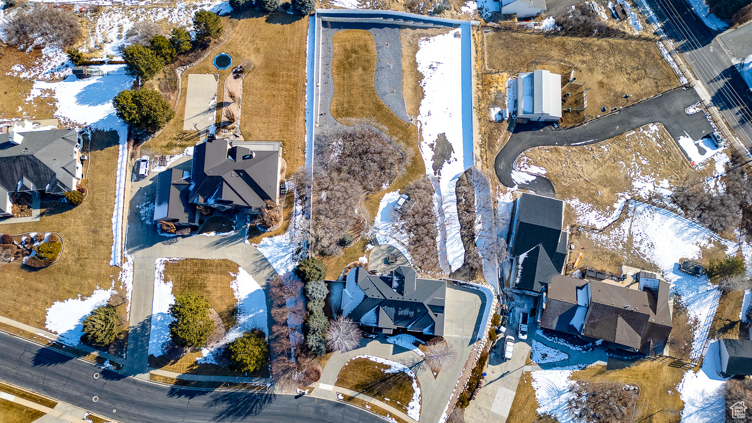 View of snowy aerial view