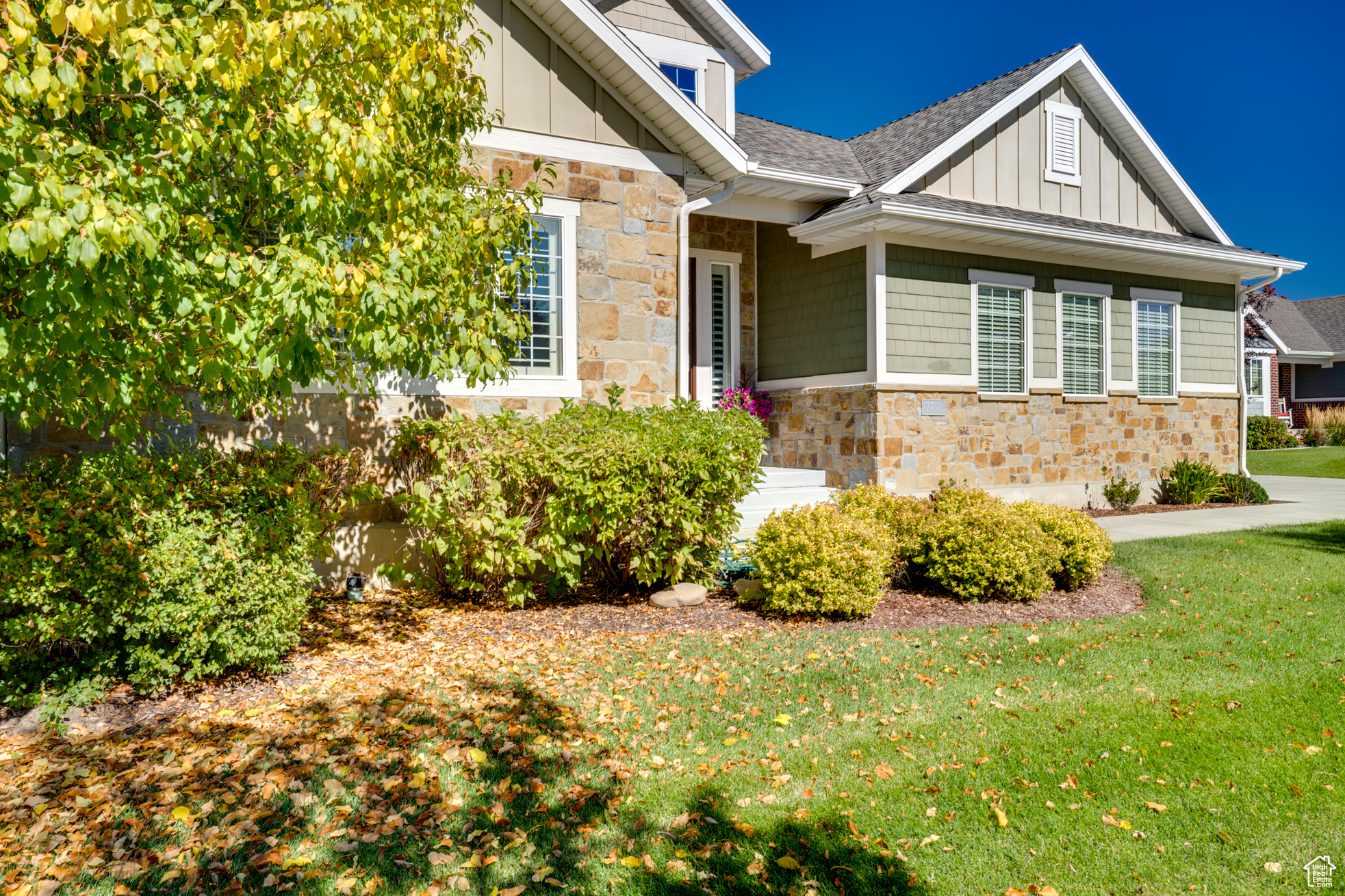 Exterior space featuring a front yard