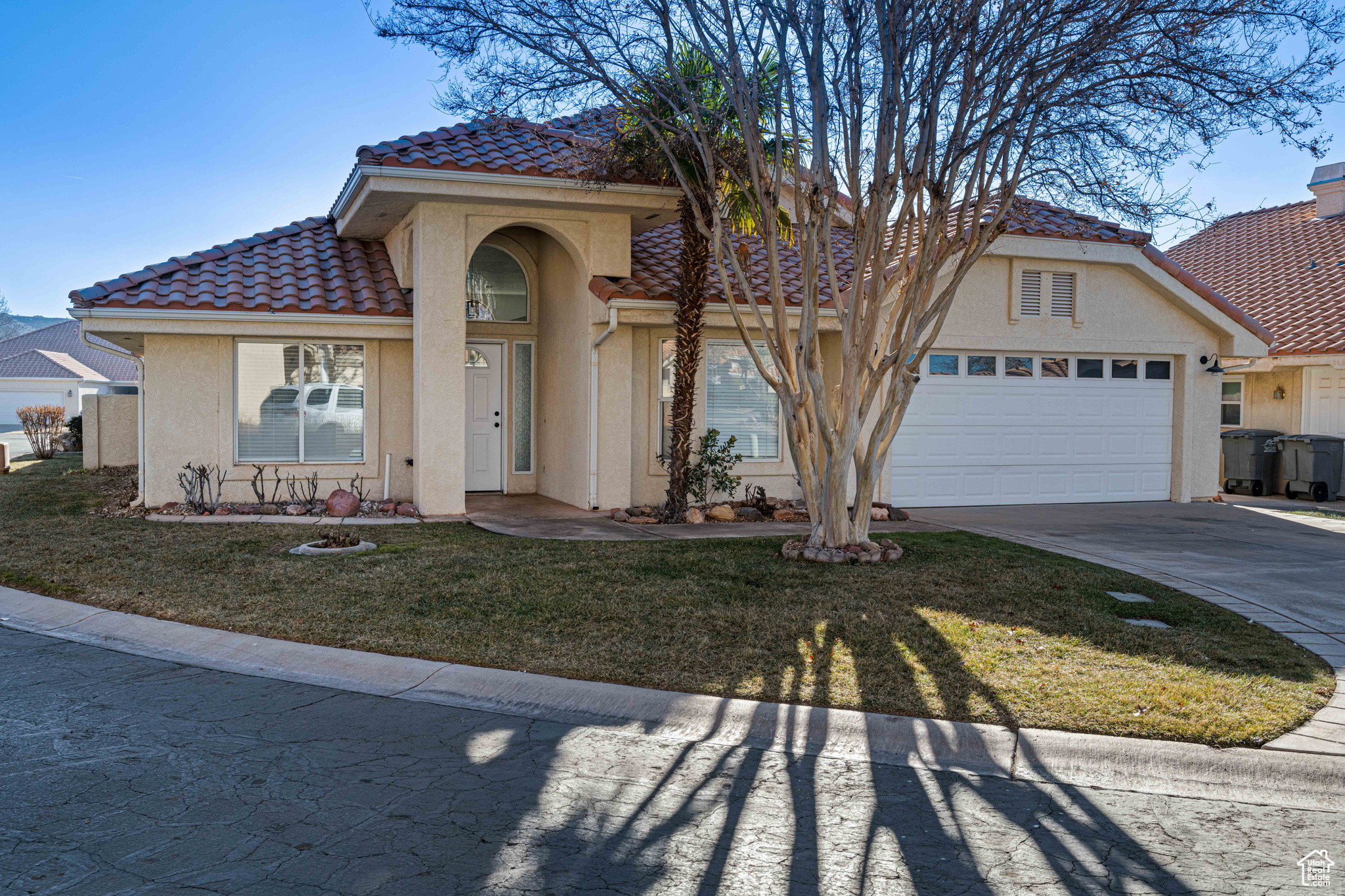 View of front of house with a front lawn