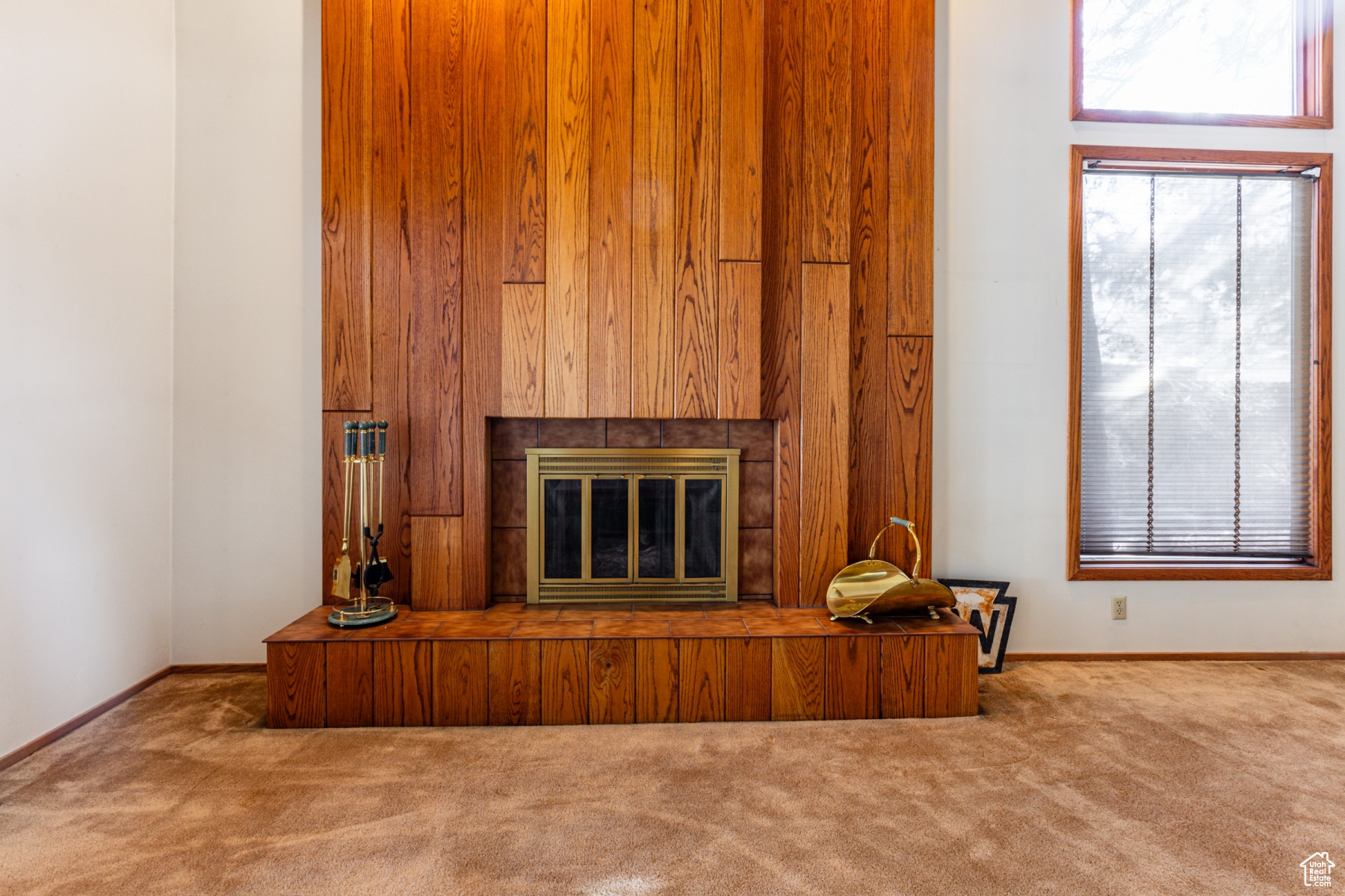 Living room featuring carpet floors