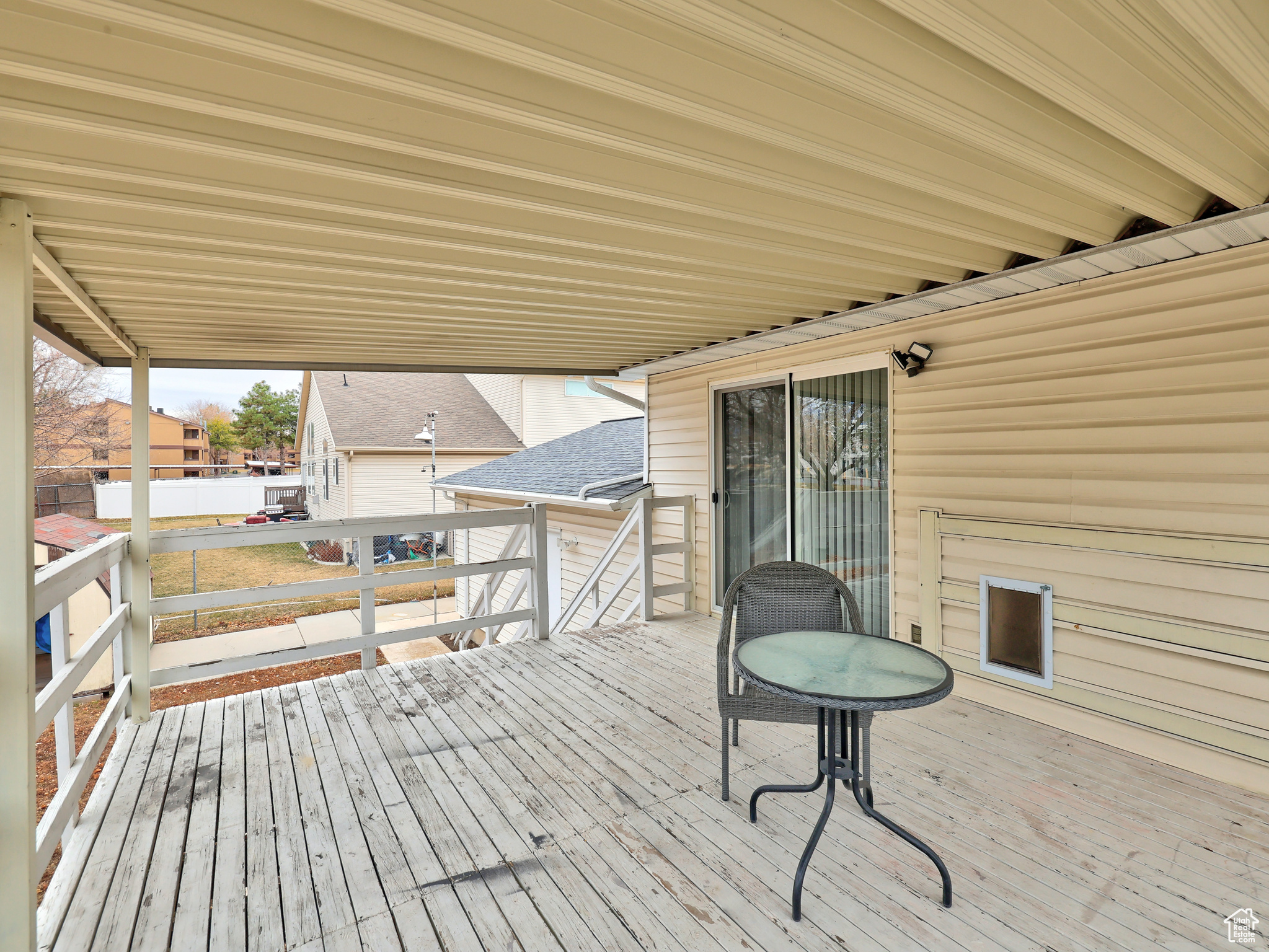 View of wooden deck