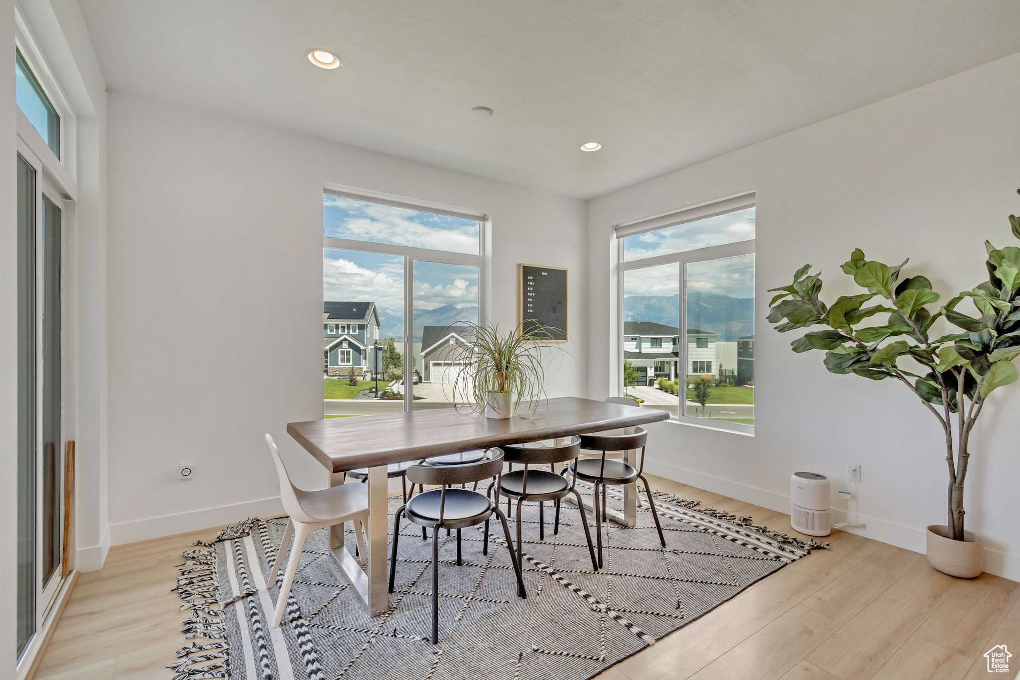 Dining area featuring light hardwood / wood-style flooring