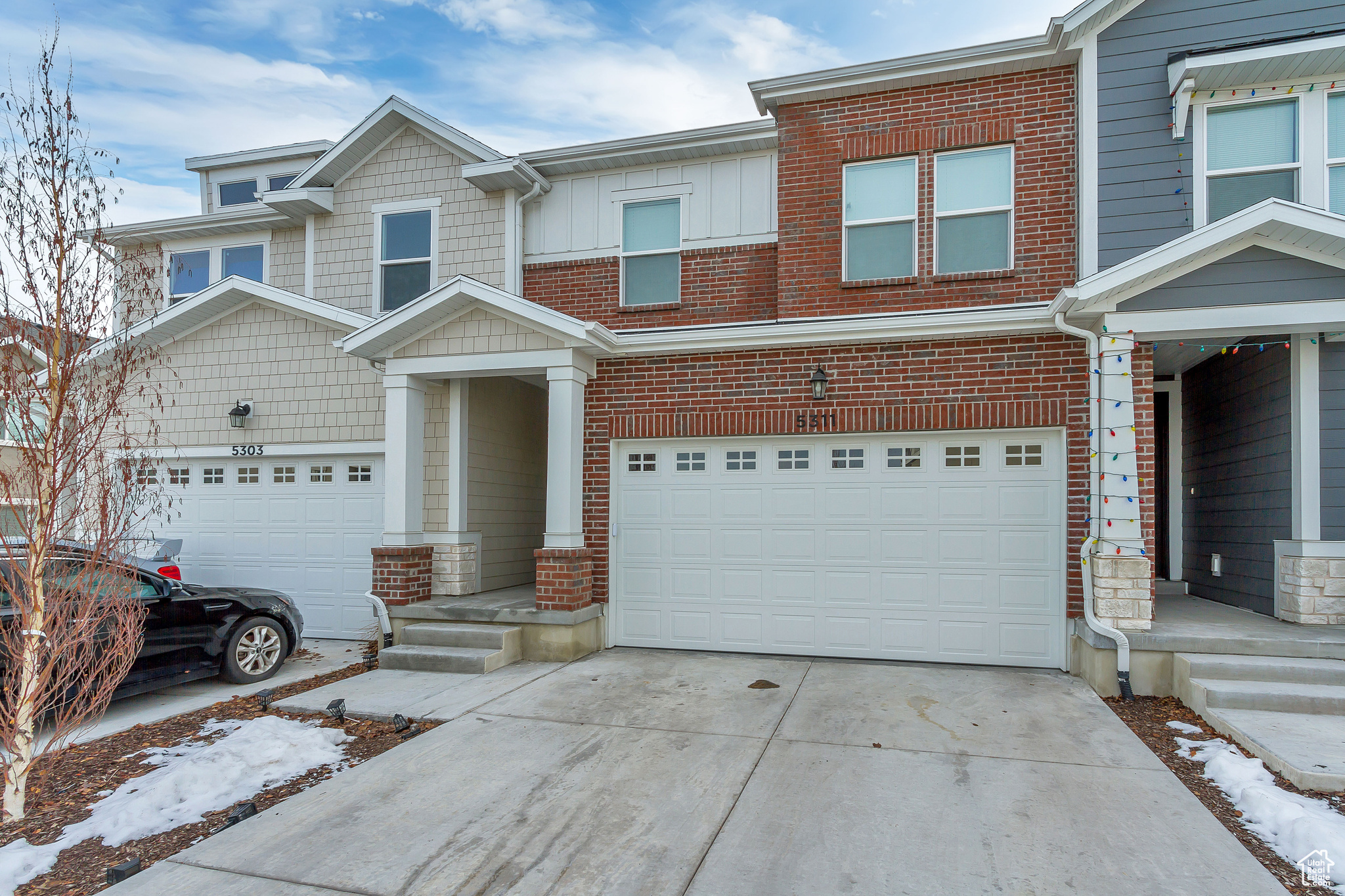 View of front of house with a garage