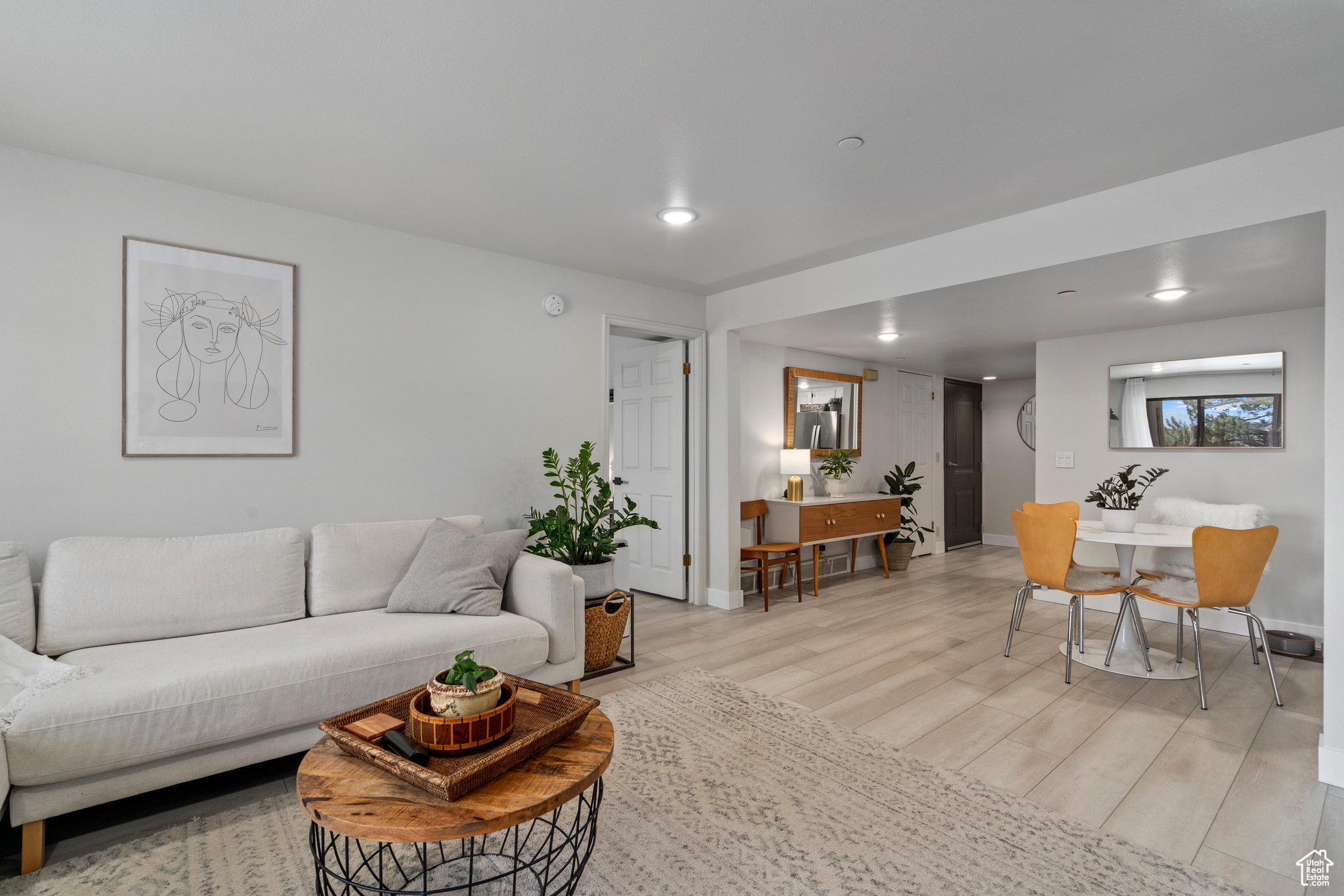 Living room featuring light hardwood / wood-style floors