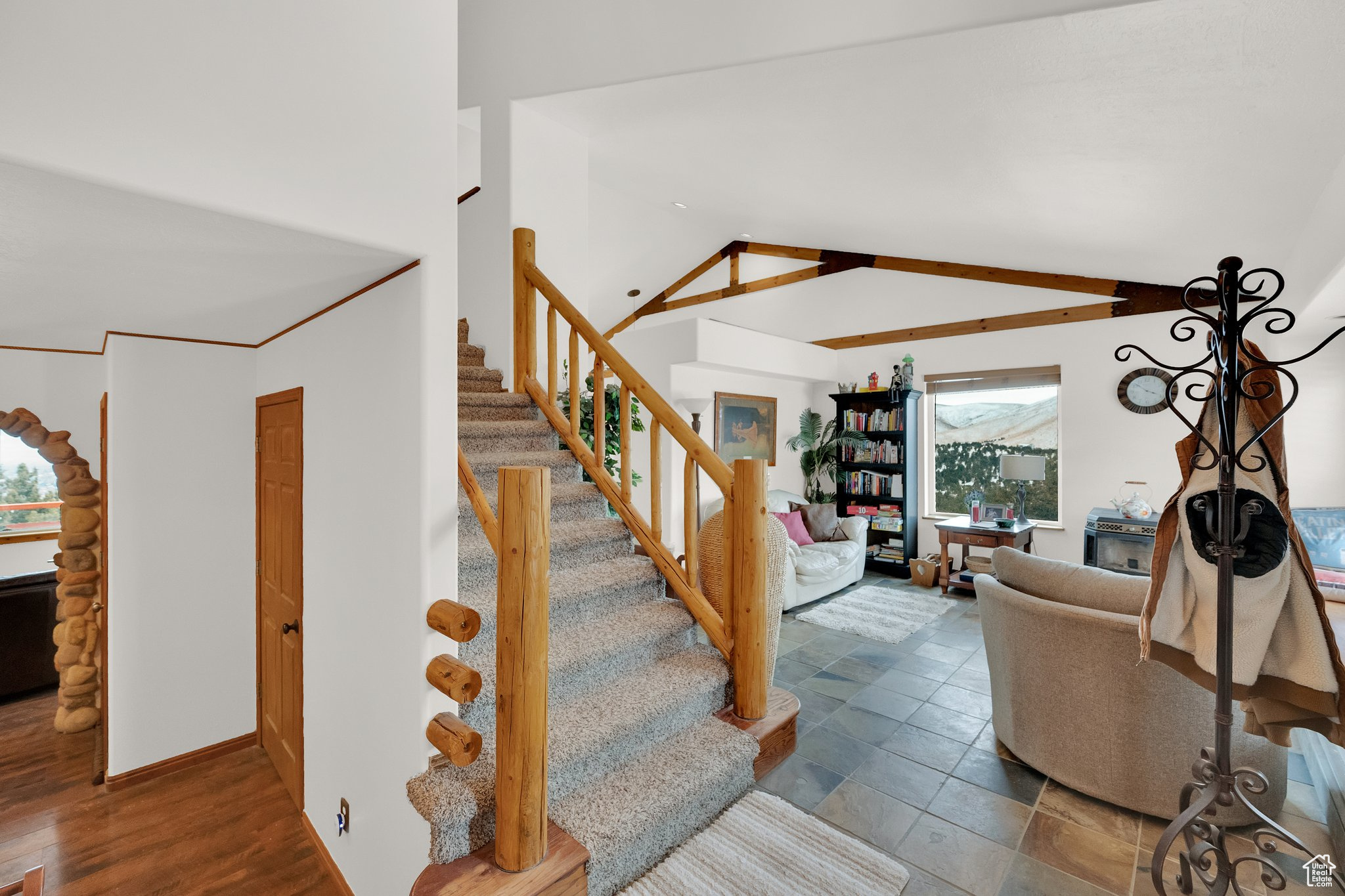 Stairway with vaulted ceiling