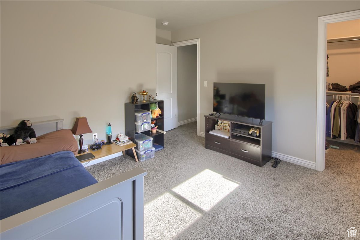 Living room featuring carpet floors