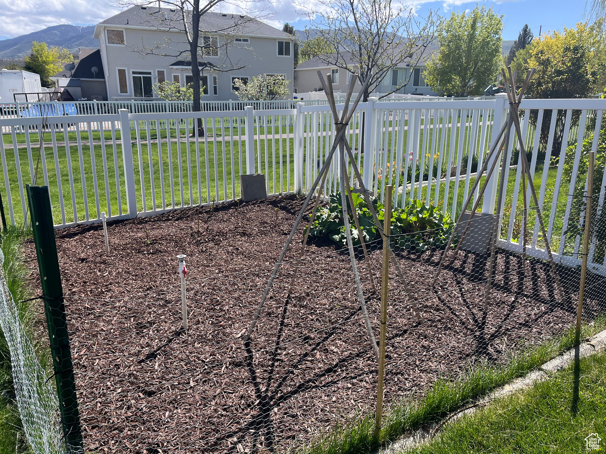 View of yard featuring a mountain view