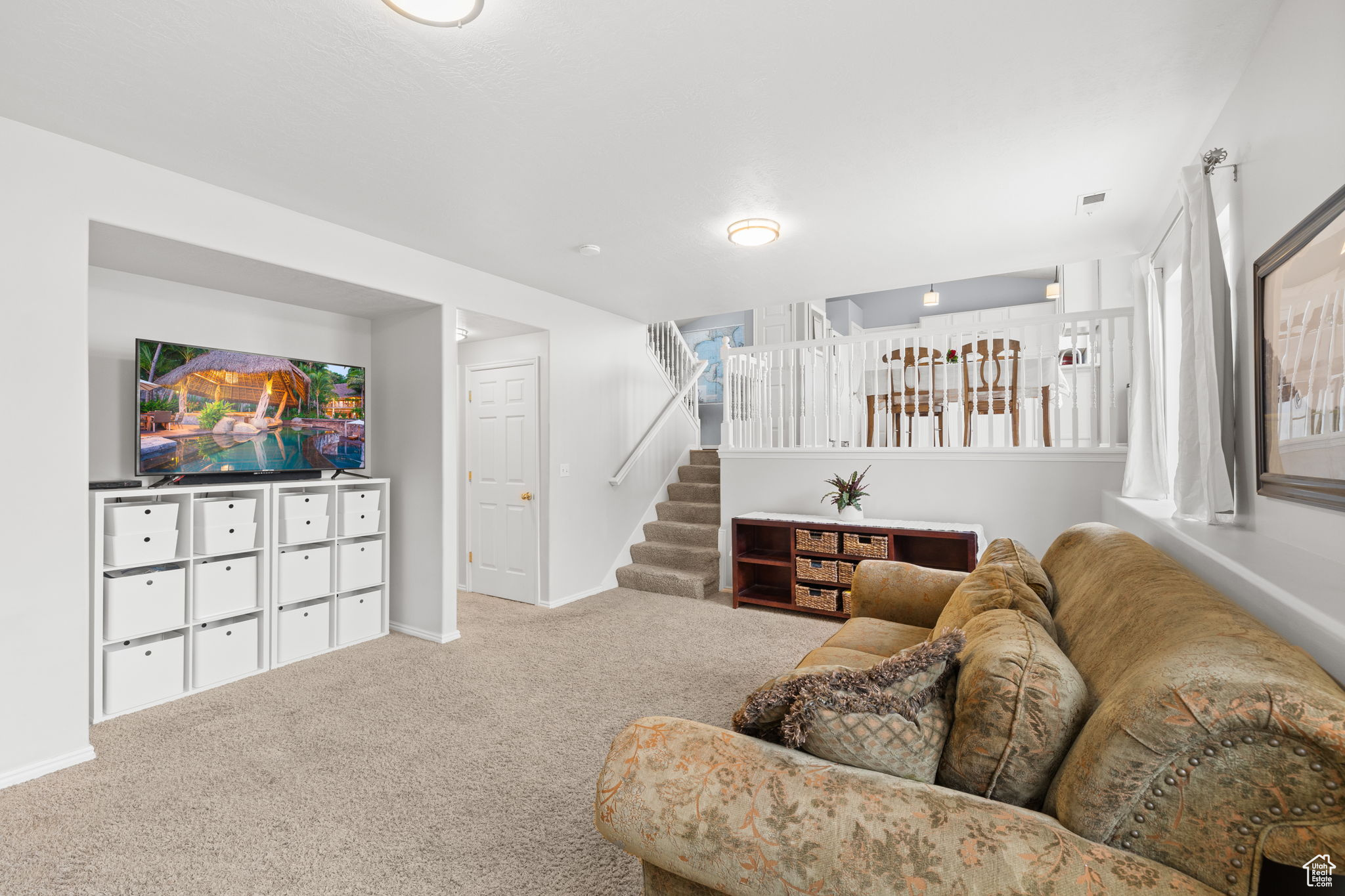 View of carpeted living room