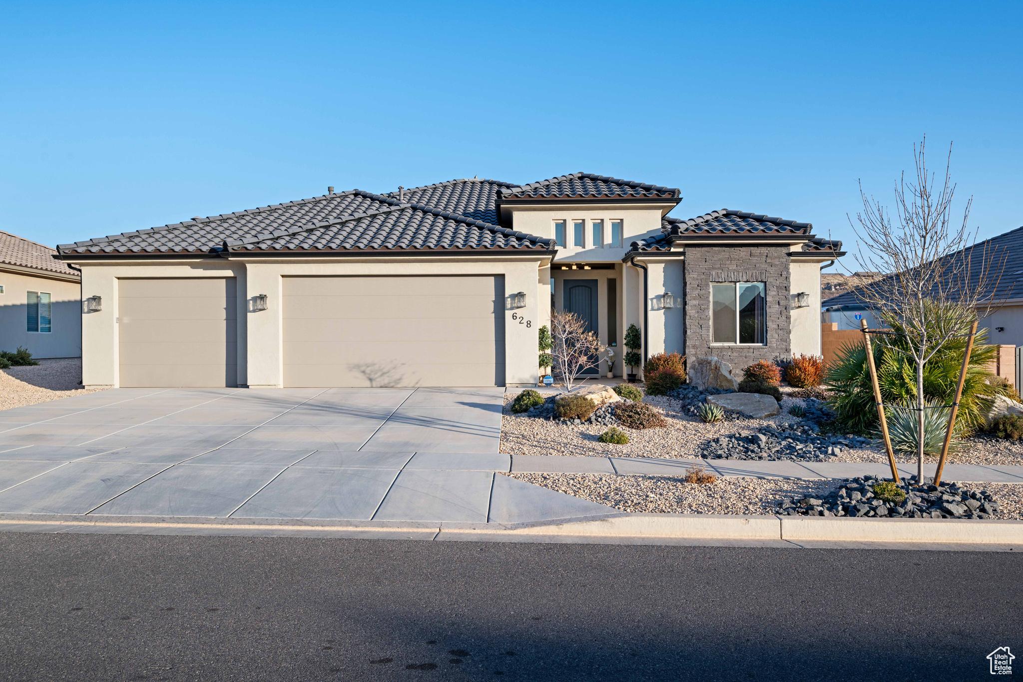 View of front of house with a garage