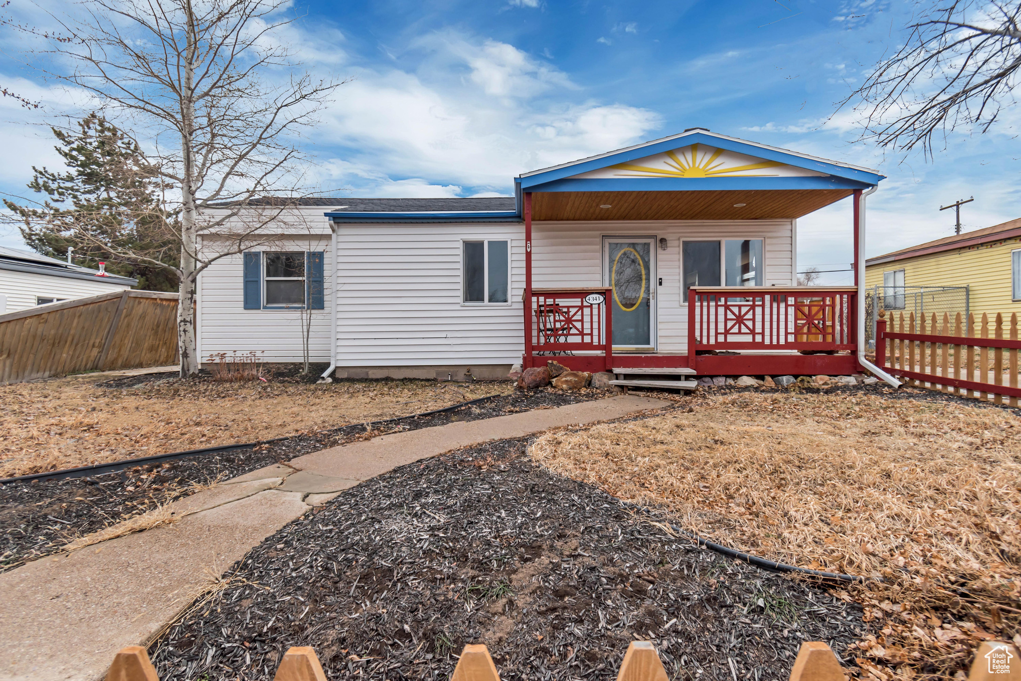 View of front of property with covered porch