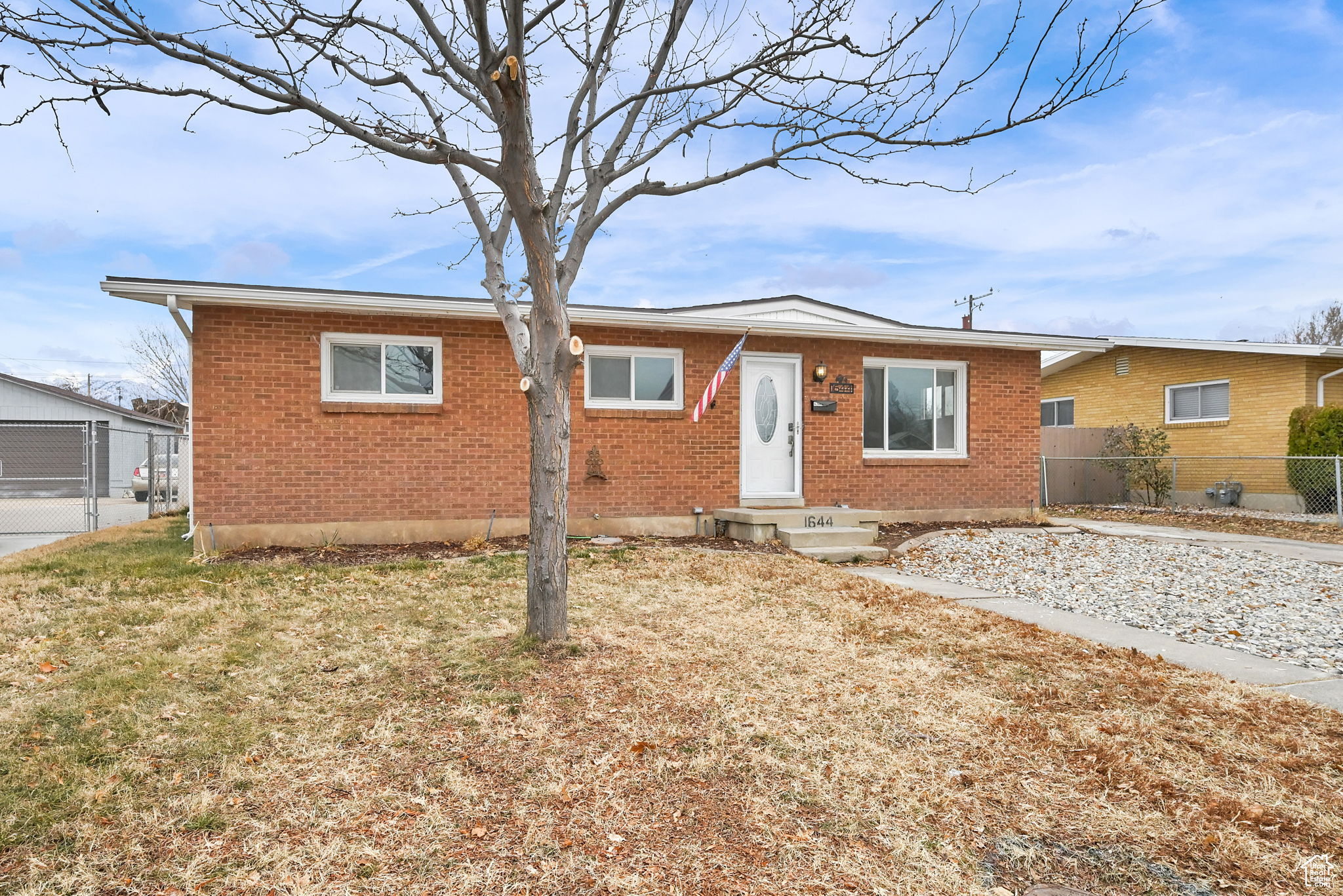 View of front of home with a front yard