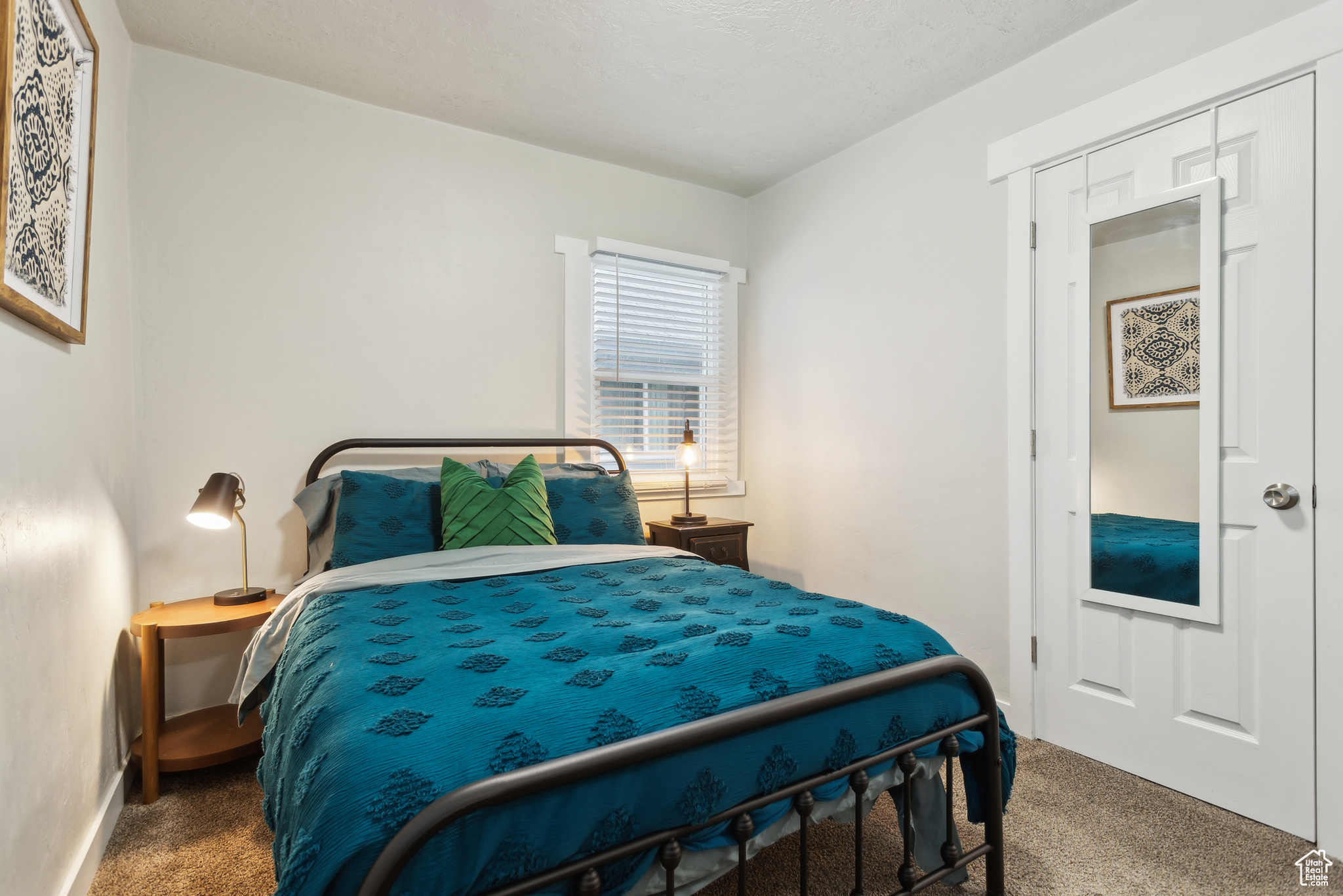 Bedroom with carpet floors