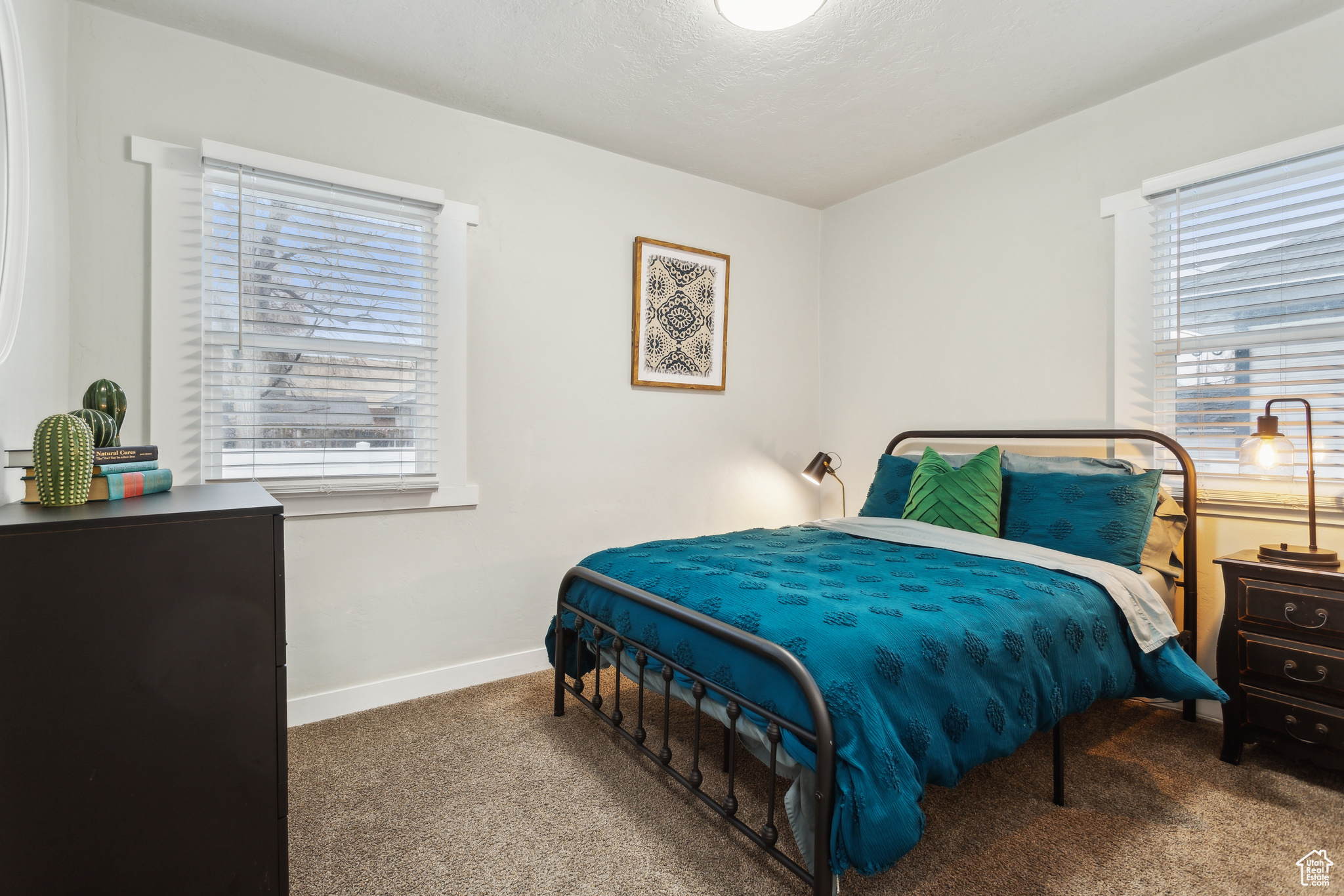Bedroom featuring carpet