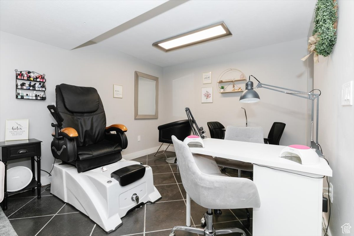 View of tiled home office
