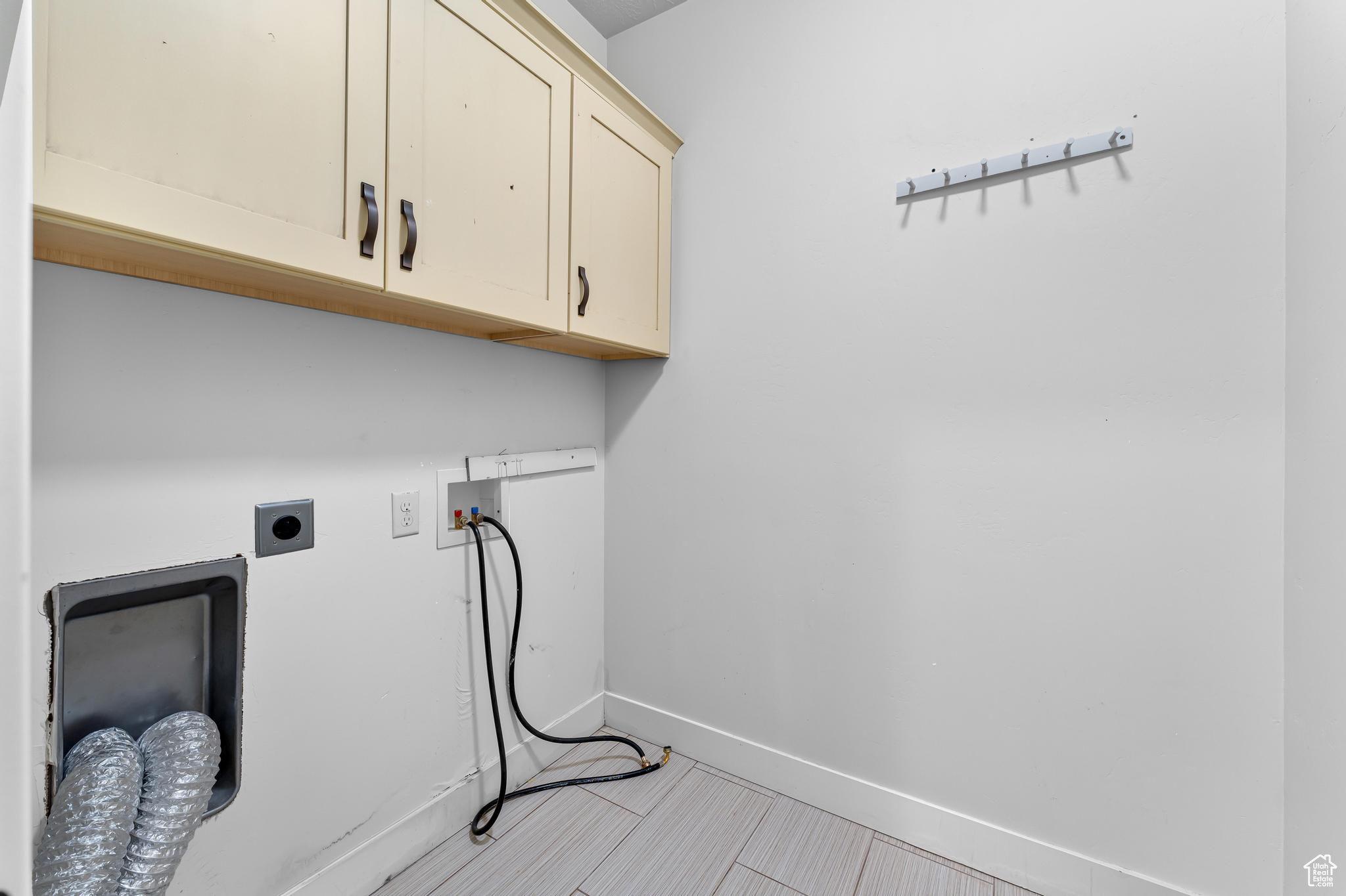 Bonus cabinets!  Electric dryer hookup