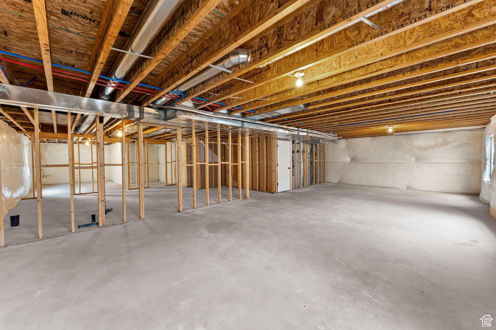 Partially framed basement