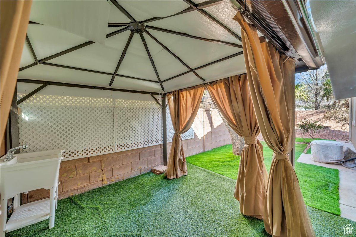 Exterior space featuring a gazebo
