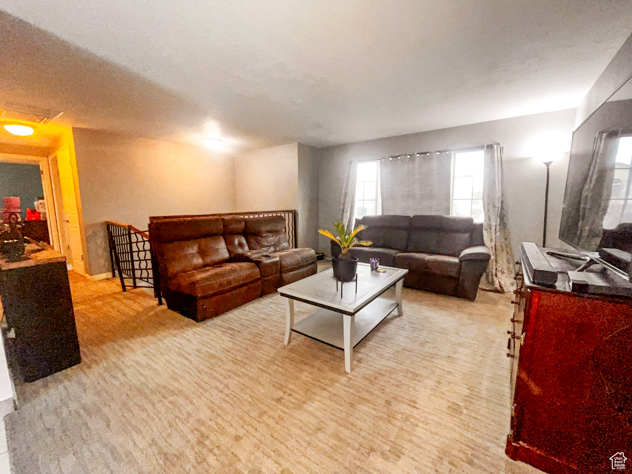 View of carpeted living room