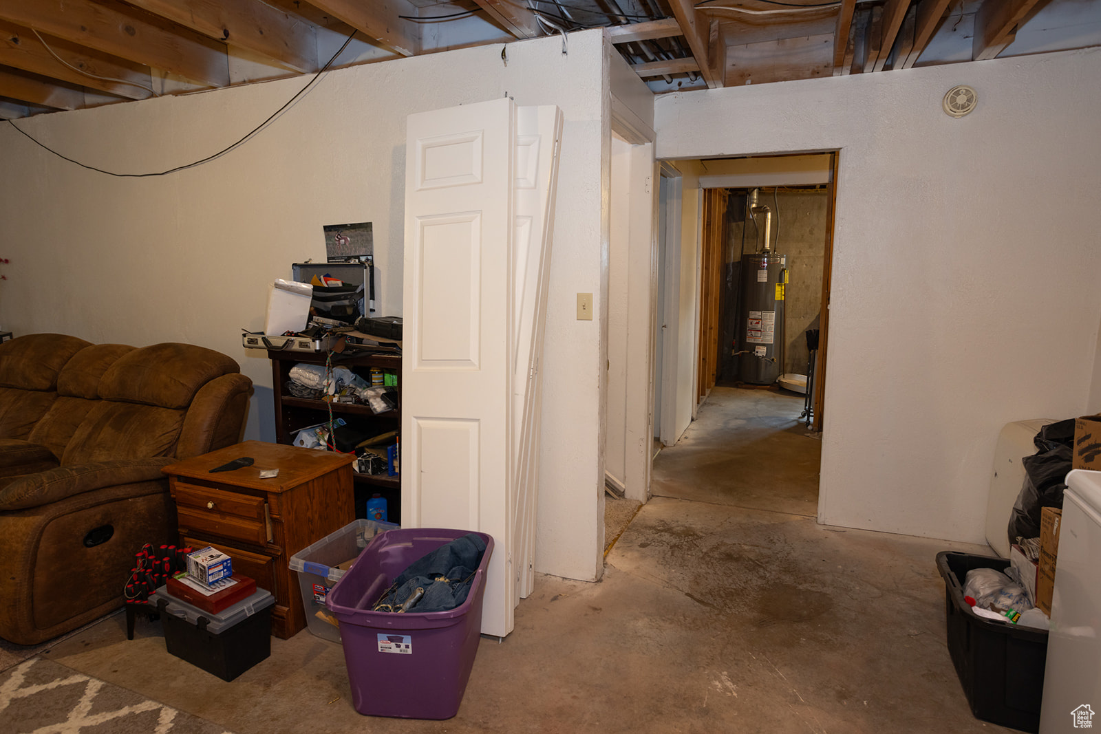 Basement with gas water heater