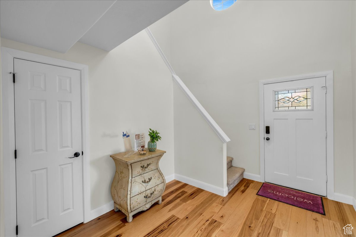 Entryway featuring light hardwood / wood-style flooring