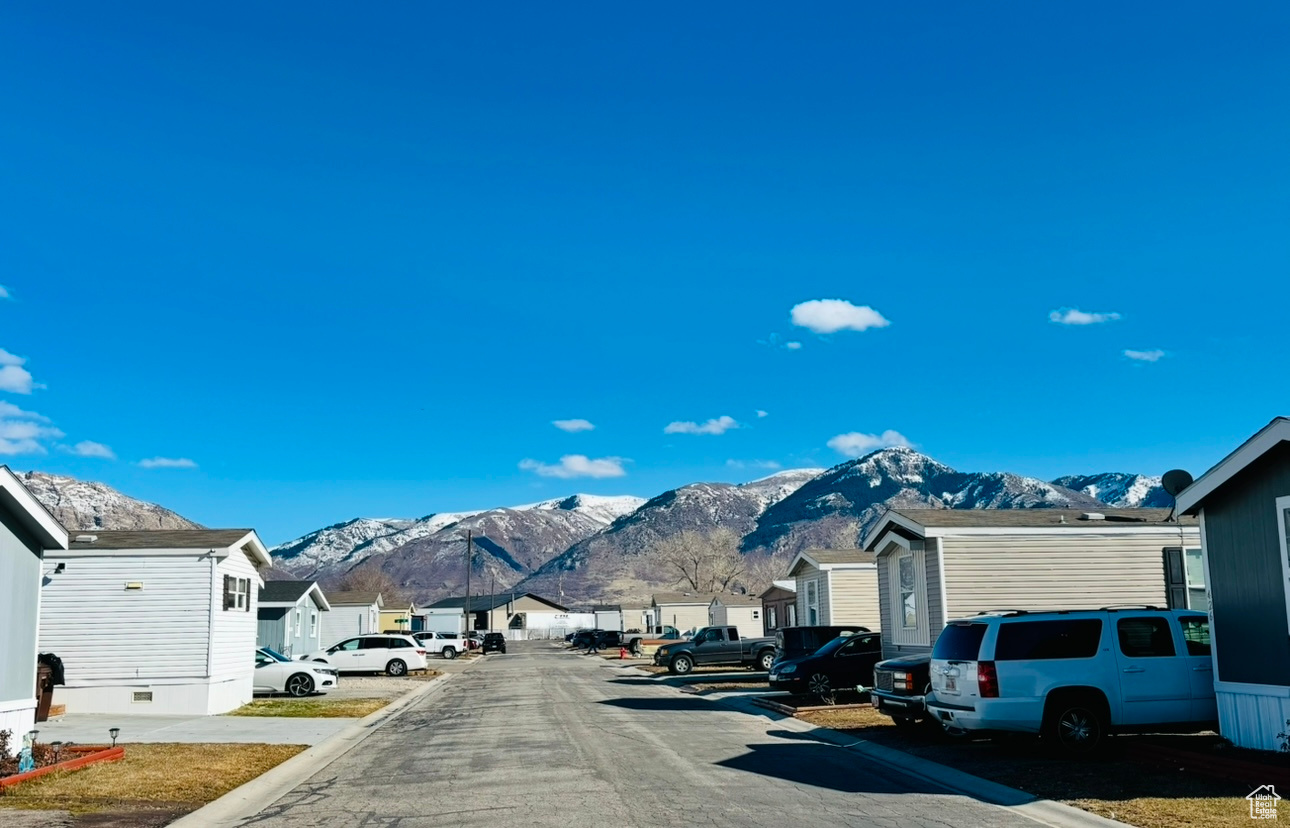 View of street with a mountain view