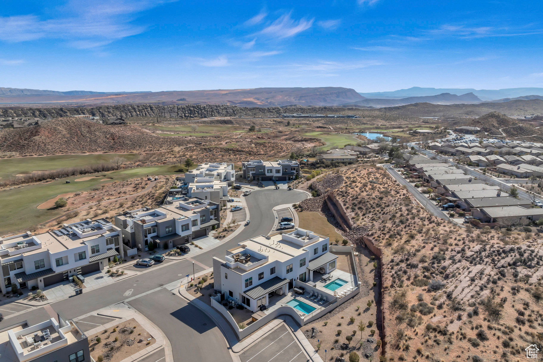 Bird's eye view featuring a mountain view