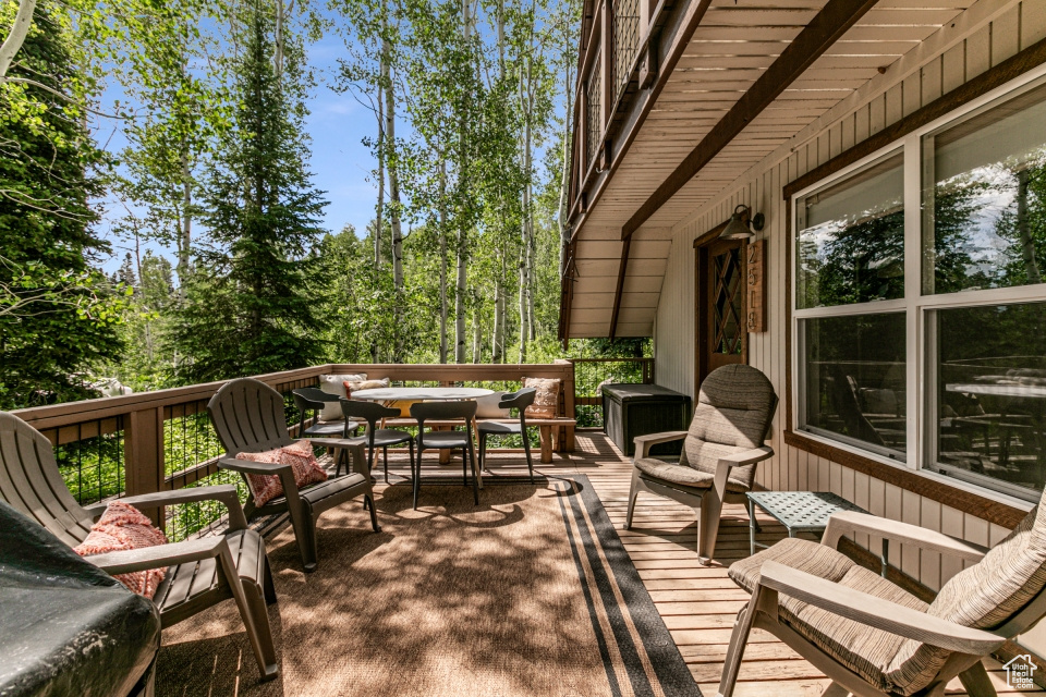 View of wooden deck