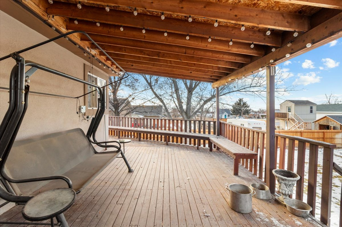 View of wooden deck