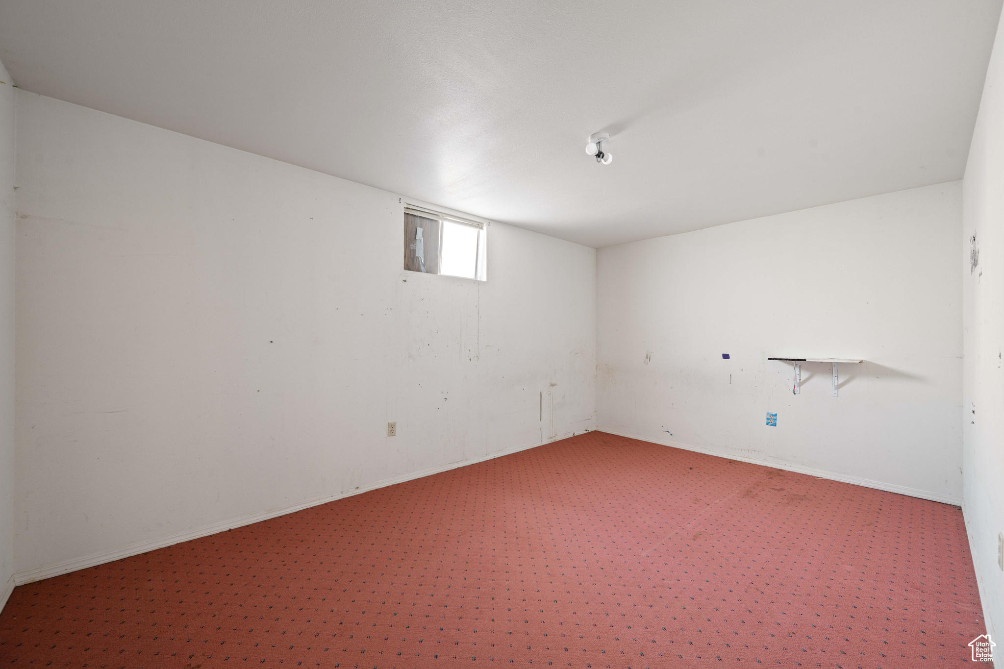 Basement featuring carpet flooring