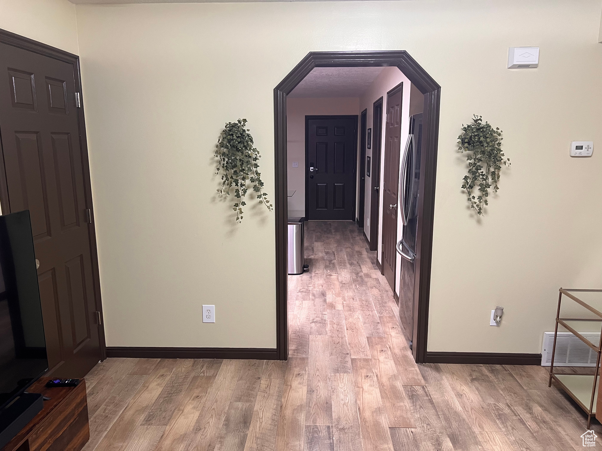 Hall featuring light hardwood / wood-style floors