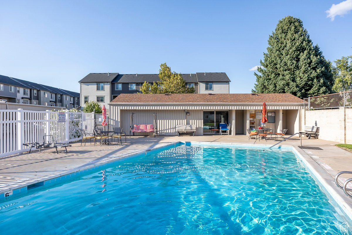 View of pool with a patio area