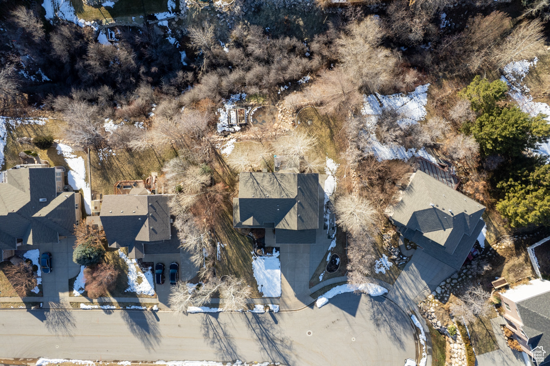 Bird's eye view with a residential view