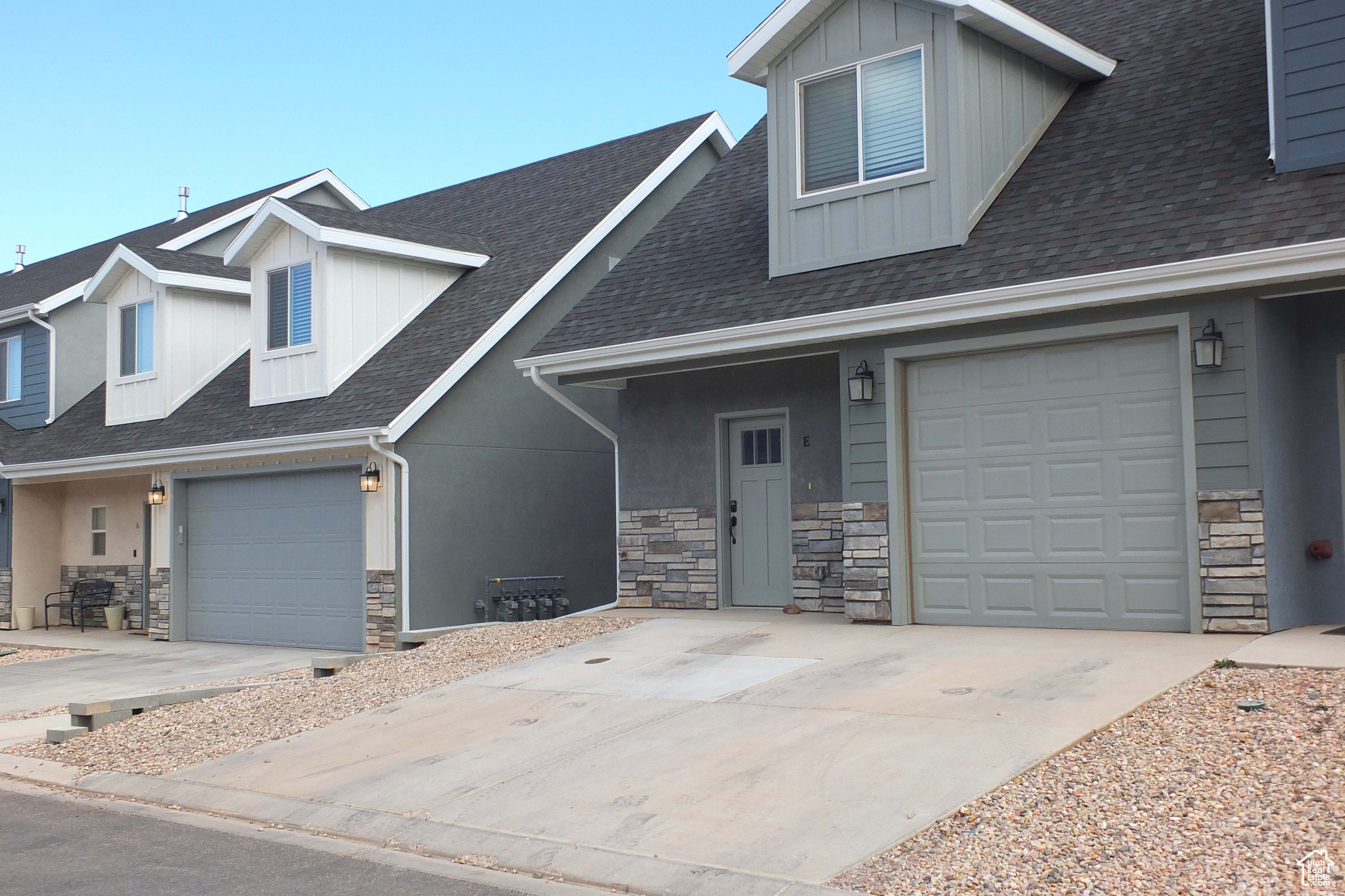 View of front of home with a garage
